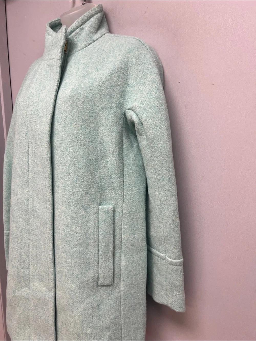 J.Crew Re-Imagined Mint Green Cocoon Coat Size 2 NWT - Picture 6 of 16